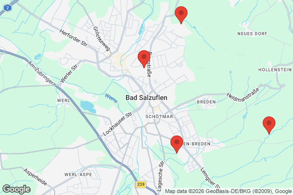 Karte mit Entrümpelungsaufträgen in Bad Salzuflen