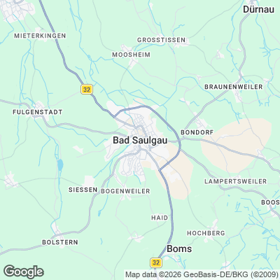 Karte von Bad Saulgau und Umgebung