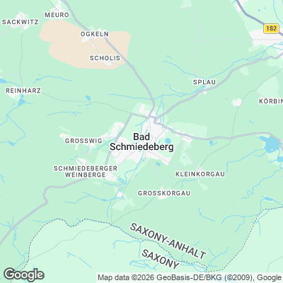 Karte von Bad Schmiedeberg und Umgebung