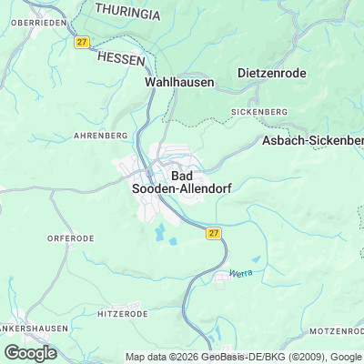Karte von Bad Sooden-Allendorf und Umgebung
