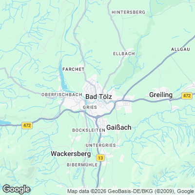 Karte von Bad Tölz und Umgebung
