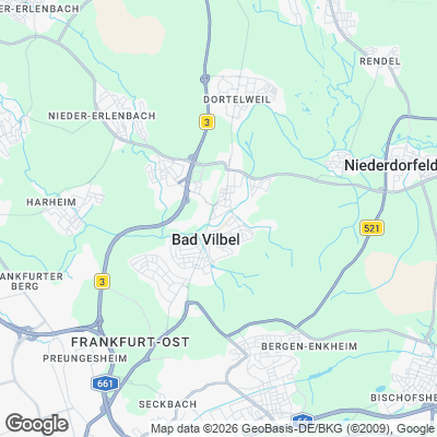 Karte von Bad Vilbel und Umgebung