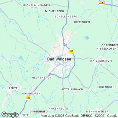 Karte von Bad Waldsee und Umgebung