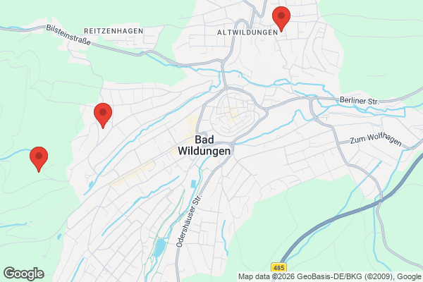 Karte mit Entrümpelungsaufträgen in Bad Wildungen