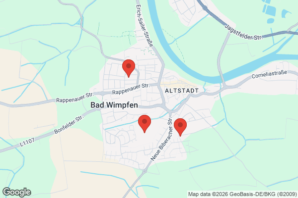 Karte mit Entrümpelungsaufträgen in Bad Wimpfen