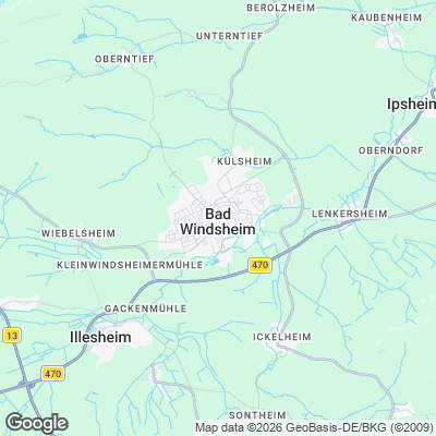 Karte von Bad Windsheim und Umgebung