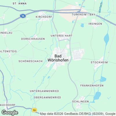 Karte von Bad Wörishofen und Umgebung