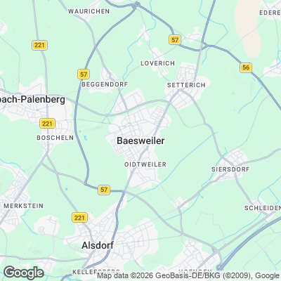Karte von Baesweiler und Umgebung