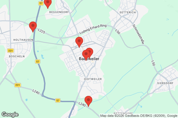 Karte mit Entrümpelungsaufträgen in Baesweiler