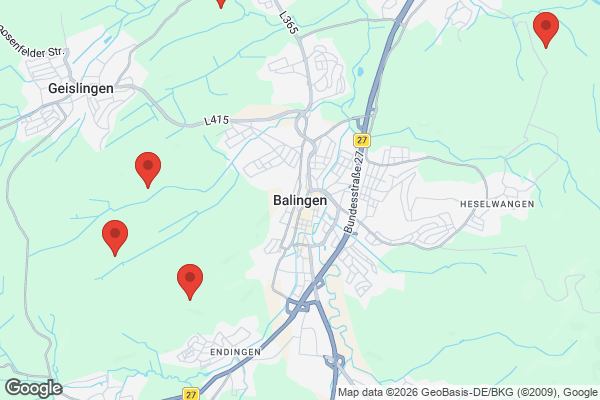 Karte mit Entrümpelungsaufträgen in Balingen