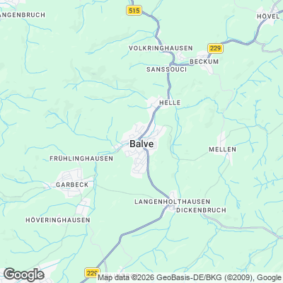 Karte von Balve und Umgebung