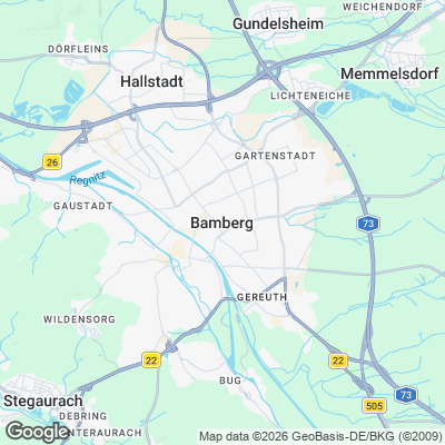 Karte von Bamberg und Umgebung