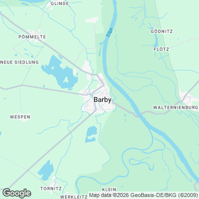 Karte von Barby und Umgebung