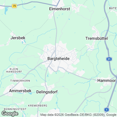 Karte von Bargteheide und Umgebung