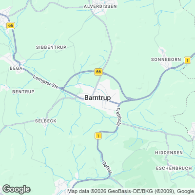 Karte von Barntrup und Umgebung