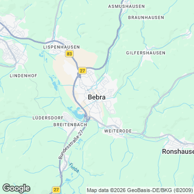 Karte von Bebra und Umgebung