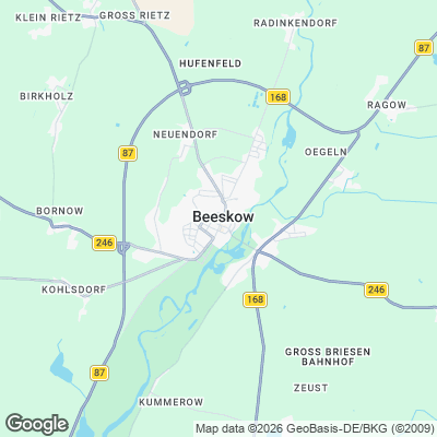 Karte von Beeskow und Umgebung