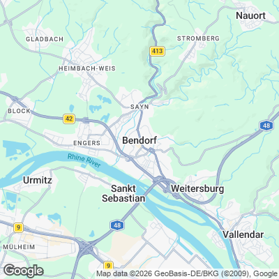 Karte von Bendorf und Umgebung