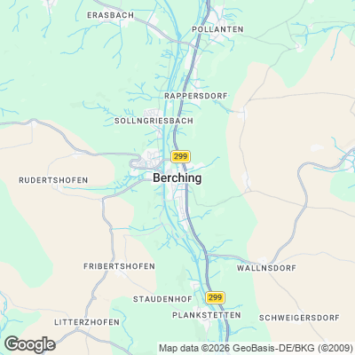 Karte von Berching und Umgebung