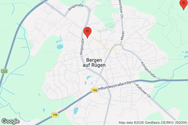 Karte mit Entrümpelungsaufträgen in Bergen auf Rügen