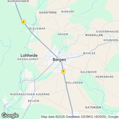Karte von Bergen und Umgebung