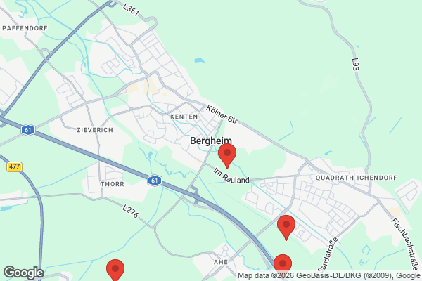 Karte mit Entrümpelungsaufträgen in Bergheim