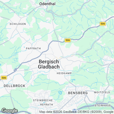 Karte von Bergisch Gladbach und Umgebung
