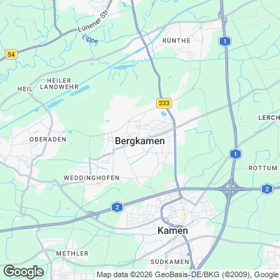 Karte von Bergkamen und Umgebung