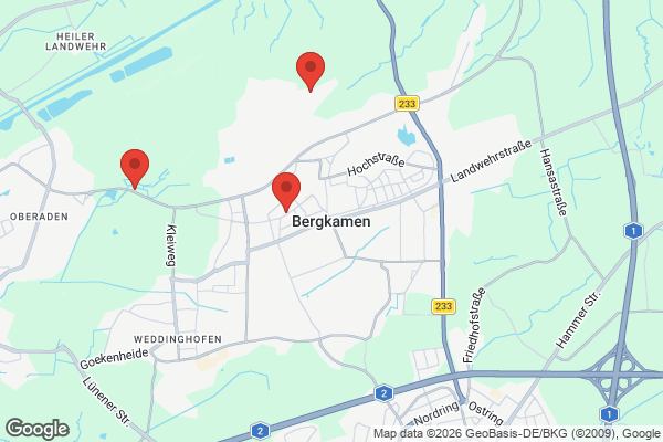 Karte mit Entrümpelungsaufträgen in Bergkamen