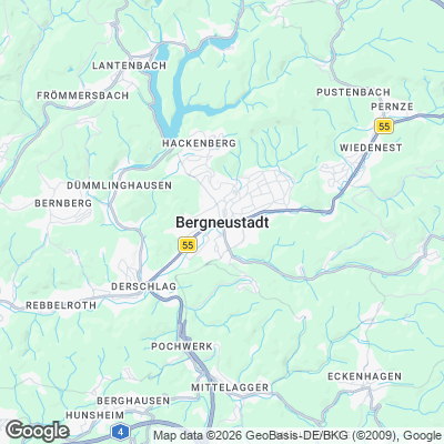 Karte von Bergneustadt und Umgebung