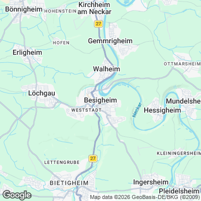 Karte von Besigheim und Umgebung