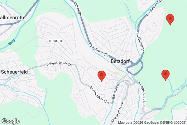 Karte mit Entrümpelungsaufträgen in Betzdorf