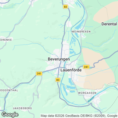 Karte von Beverungen und Umgebung
