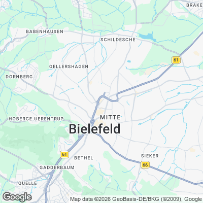 Karte von Bielefeld und Umgebung