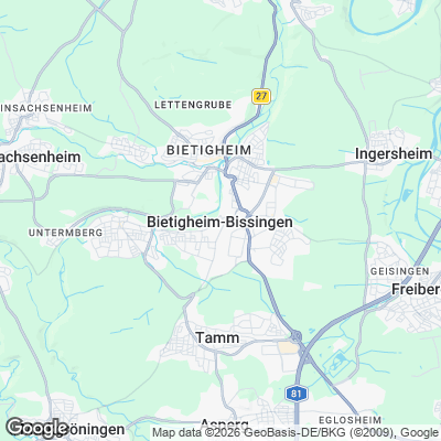 Karte von Bietigheim-Bissingen und Umgebung