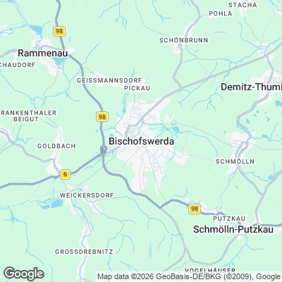 Karte von Bischofswerda und Umgebung