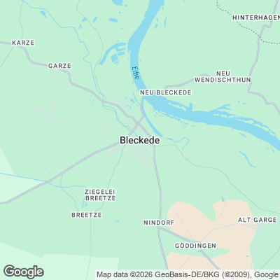 Karte von Bleckede und Umgebung