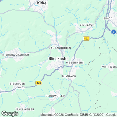 Karte von Blieskastel und Umgebung