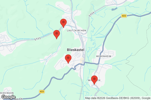 Karte mit Entrümpelungsaufträgen in Blieskastel