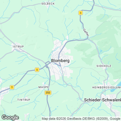 Karte von Blomberg und Umgebung