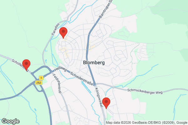 Karte mit Entrümpelungsaufträgen in Blomberg