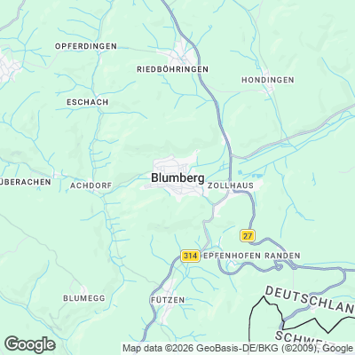 Karte von Blumberg und Umgebung