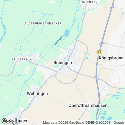 Karte von Bobingen und Umgebung