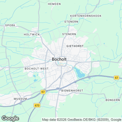 Karte von Bocholt und Umgebung