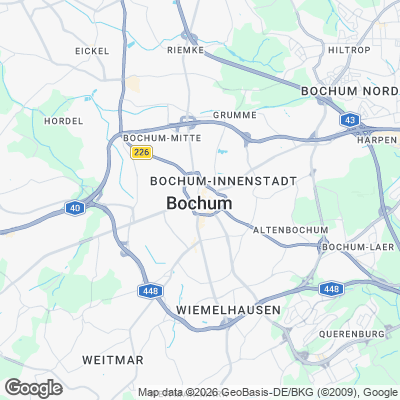 Karte von Bochum und Umgebung