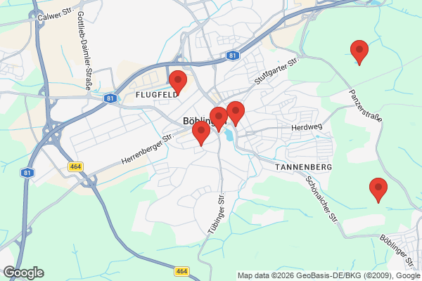 Karte mit Entrümpelungsaufträgen in Böblingen