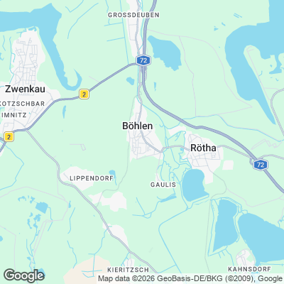 Karte von Böhlen und Umgebung