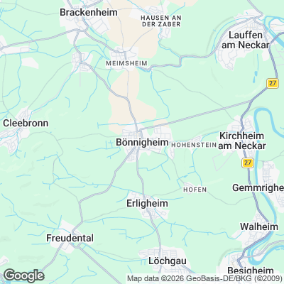 Karte von Bönnigheim und Umgebung