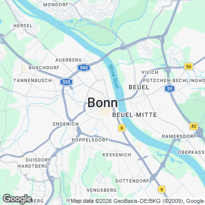 Karte von Bonn und Umgebung