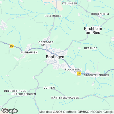 Karte von Bopfingen und Umgebung